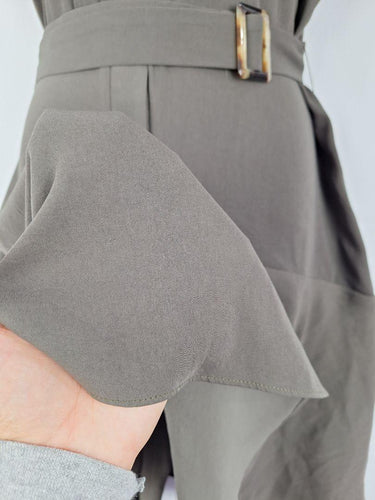 Cue Khaki Utility Zip Up Midi Dress Size 10 by SwapUp-Online Second Hand Store-Online Thrift Store