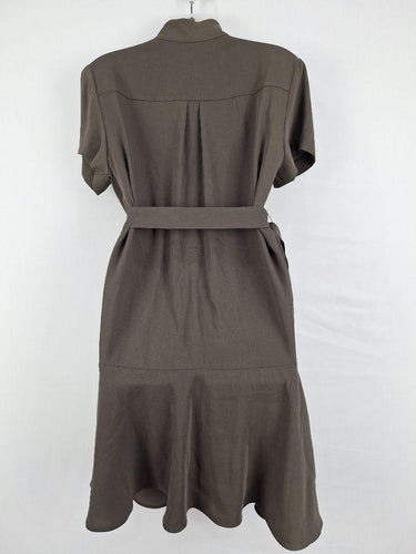 Cue Khaki Utility Zip Up Midi Dress Size 10 by SwapUp-Online Second Hand Store-Online Thrift Store
