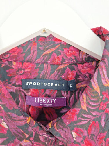 Sportscraft Liberty Magenta Floral Dress Size 14 by SwapUp-Online Second Hand Store-Online Thrift Store