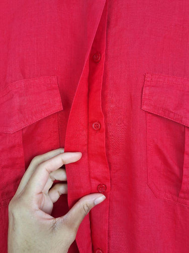 Sportscraft Crimson Boxy Utility Semi Sheer Shirt Size 14 by SwapUp-Online Second Hand Store-Online Thrift Store