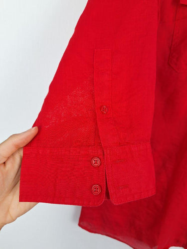 Sportscraft Crimson Boxy Utility Semi Sheer Shirt Size 14 by SwapUp-Online Second Hand Store-Online Thrift Store