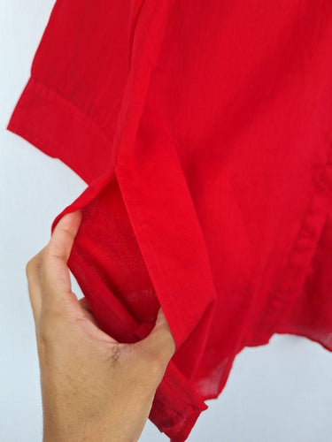 Sportscraft Crimson Boxy Utility Semi Sheer Shirt Size 14 by SwapUp-Online Second Hand Store-Online Thrift Store