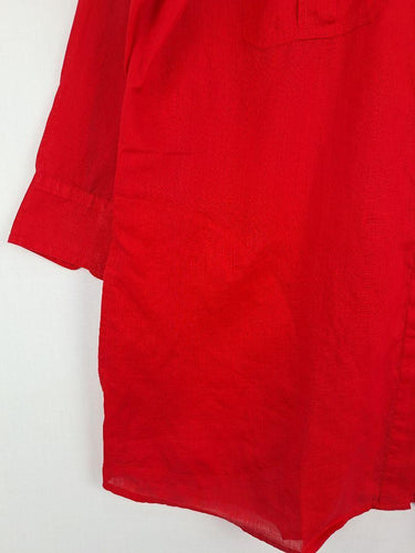 Sportscraft Crimson Boxy Utility Semi Sheer Shirt Size 14 by SwapUp-Online Second Hand Store-Online Thrift Store