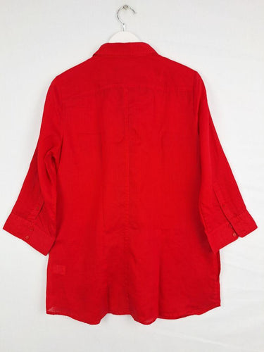 Sportscraft Crimson Boxy Utility Semi Sheer Shirt Size 14 by SwapUp-Online Second Hand Store-Online Thrift Store