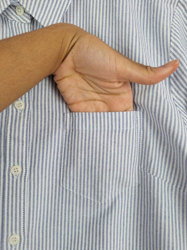 Sportscraft Striped Pinpoint Oxford Office Shirt Size 14 by SwapUp-Online Second Hand Store-Online Thrift Store