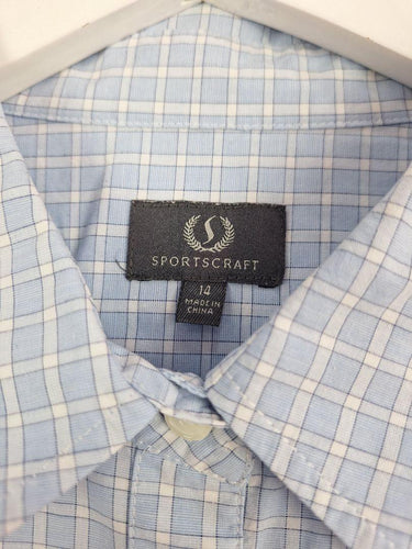 Sportscraft Checked Cotton Essential Office Shirt Size 14 by SwapUp-Online Second Hand Store-Online Thrift Store