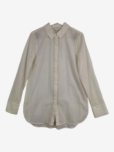 Witchery Elegant Vanilla Scooped Broderie Shirt Size 14 by SwapUp-Online Second Hand Store-Online Thrift Store