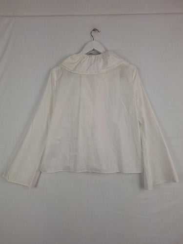 Carla Zampatti Double Frilled Tie Front Elegant Blouse Size 14 by SwapUp-Online Second Hand Store-Online Thrift Store
