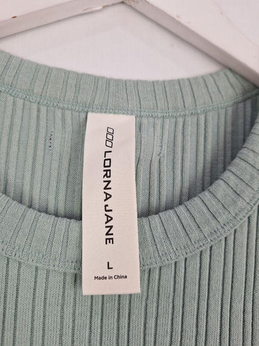 Lorna Jane Light Teal Ribbed Singlet Top Size L by SwapUp-Online Second Hand Store-Online Thrift Store