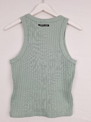 Lorna Jane Light Teal Ribbed Singlet Top Size L by SwapUp-Online Second Hand Store-Online Thrift Store