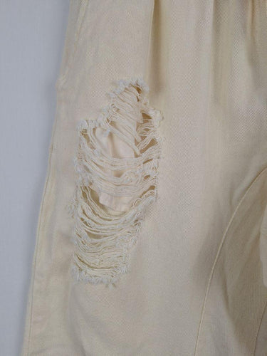 Made for a Goddess Buttercream Distressed Slouchy Jeans Size 10 by SwapUp-Online Second Hand Store-Online Thrift Store