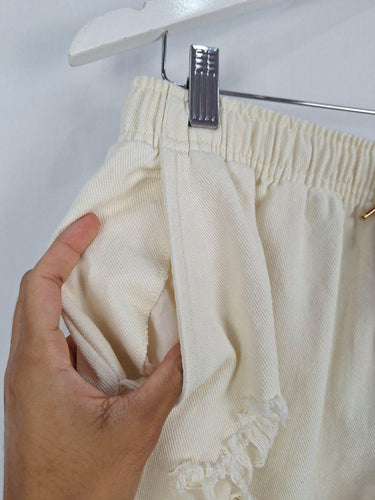 Made for a Goddess Buttercream Distressed Slouchy Jeans Size 10 by SwapUp-Online Second Hand Store-Online Thrift Store