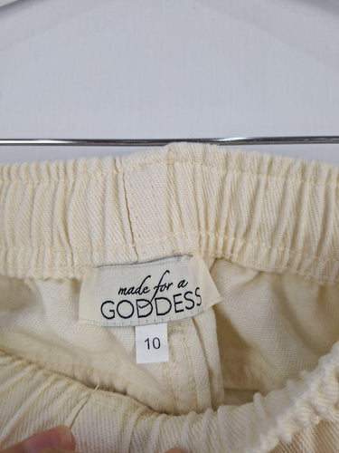 Made for a Goddess Buttercream Distressed Slouchy Jeans Size 10 by SwapUp-Online Second Hand Store-Online Thrift Store