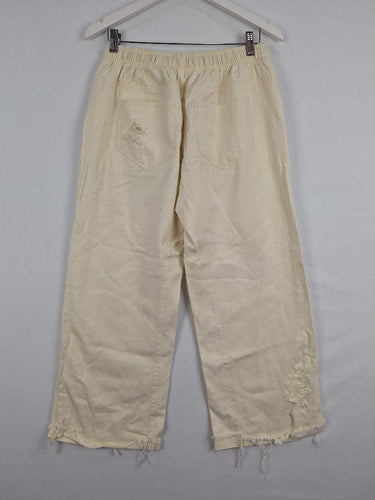 Made for a Goddess Buttercream Distressed Slouchy Jeans Size 10 by SwapUp-Online Second Hand Store-Online Thrift Store