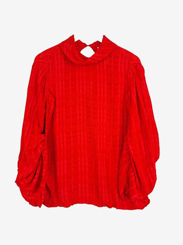 C/MEO Collective Sheer Check Rolled Sleeve Top Size L by SwapUp-Online Second Hand Store-Online Thrift Store