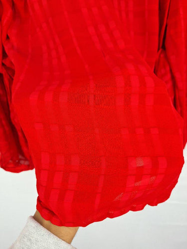 C/MEO Collective Sheer Check Rolled Sleeve Top Size L by SwapUp-Online Second Hand Store-Online Thrift Store