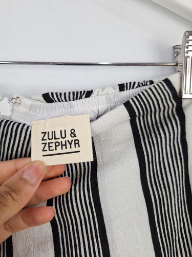 Zulu & Zephyr Stripe Fold Over Mini Skirt Size 14 by SwapUp-Online Second Hand Store-Online Thrift Store