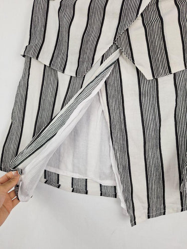 Zulu & Zephyr Stripe Fold Over Mini Skirt Size 14 by SwapUp-Online Second Hand Store-Online Thrift Store