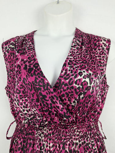 Wayne Cooper Pink Leopard Satin Mini Dress Size 12 by SwapUp-Online Second Hand Store-Online Thrift Store