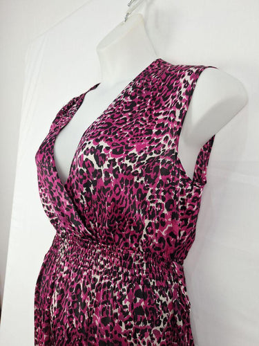 Wayne Cooper Pink Leopard Satin Mini Dress Size 12 by SwapUp-Online Second Hand Store-Online Thrift Store