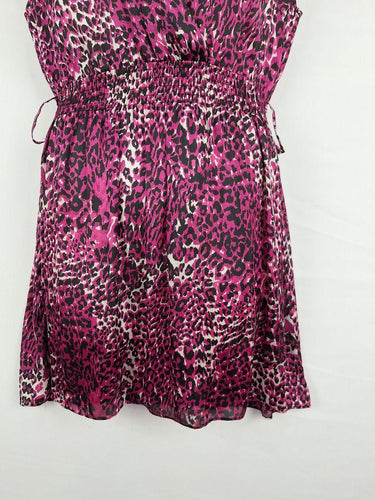 Wayne Cooper Pink Leopard Satin Mini Dress Size 12 by SwapUp-Online Second Hand Store-Online Thrift Store