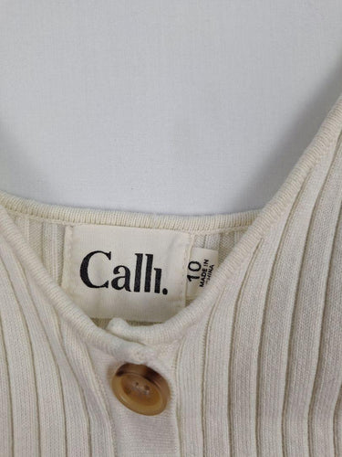 Calli Pearl Ribbed Knit Tank Top Size 10 by SwapUp-Online Second Hand Store-Online Thrift Store