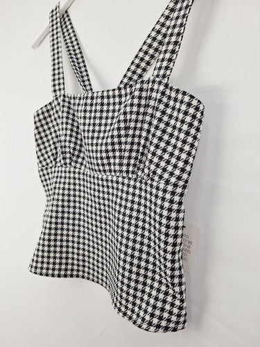 Calli Hounds Tooth Tie Up Top Size 10 by SwapUp-Online Second Hand Store-Online Thrift Store