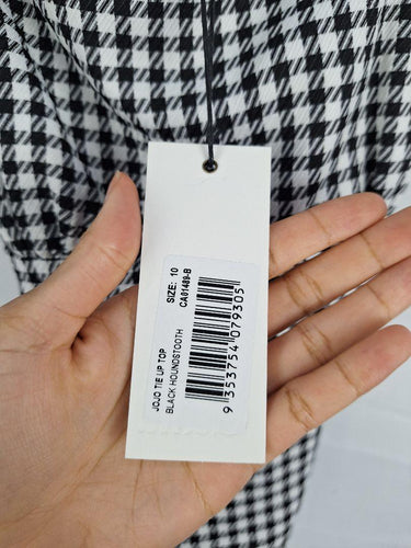 Calli Hounds Tooth Tie Up Top Size 10 by SwapUp-Online Second Hand Store-Online Thrift Store