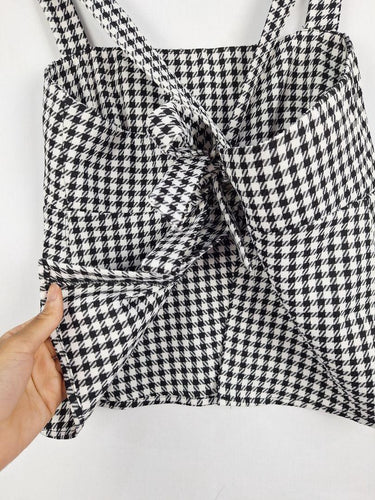 Calli Hounds Tooth Tie Up Top Size 10 by SwapUp-Online Second Hand Store-Online Thrift Store