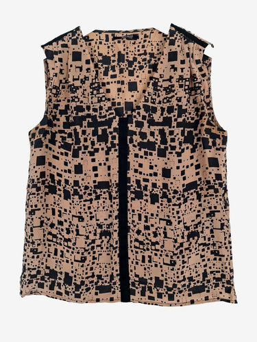 Kookai Clay Block Print Office Top Size 10 by SwapUp-Online Second Hand Store-Online Thrift Store