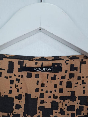 Kookai Clay Block Print Office Top Size 10 by SwapUp-Online Second Hand Store-Online Thrift Store
