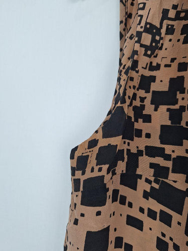Kookai Clay Block Print Office Top Size 10 by SwapUp-Online Second Hand Store-Online Thrift Store