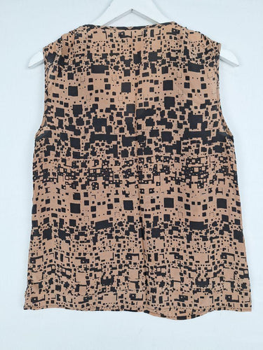 Kookai Clay Block Print Office Top Size 10 by SwapUp-Online Second Hand Store-Online Thrift Store
