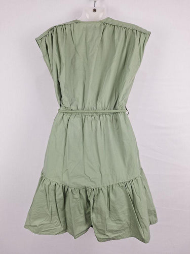 Oxford Sage Green Belted Mini Dress Size 10 by SwapUp-Online Second Hand Store-Online Thrift Store