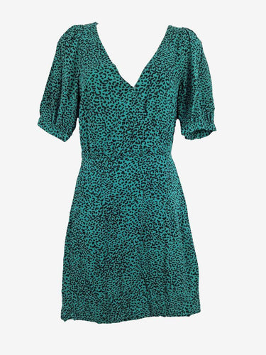 Kookai Forest Green Leopard Wrap Dress Size 8 by SwapUp-Online Second Hand Store-Online Thrift Store
