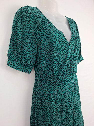 Kookai Forest Green Leopard Wrap Dress Size 8 by SwapUp-Online Second Hand Store-Online Thrift Store