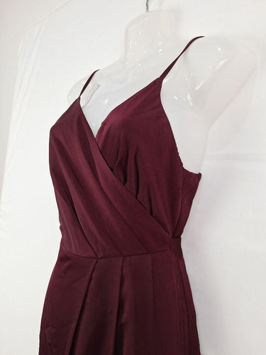 Chancery Maroon Wrap Evening Maxi Dress Size 10 by SwapUp-Online Second Hand Store-Online Thrift Store