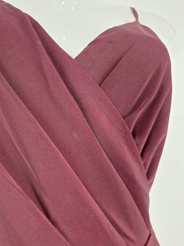 Chancery Maroon Wrap Evening Maxi Dress Size 10 by SwapUp-Online Second Hand Store-Online Thrift Store