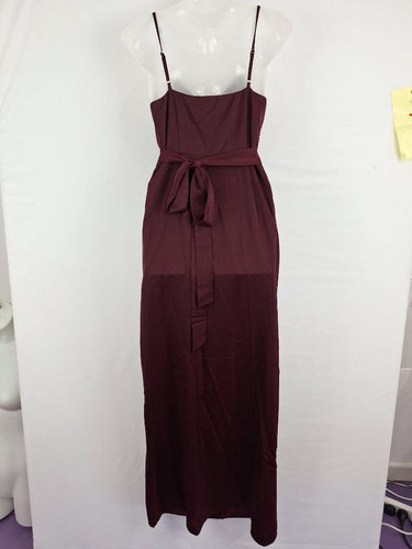 Chancery Maroon Wrap Evening Maxi Dress Size 10 by SwapUp-Online Second Hand Store-Online Thrift Store