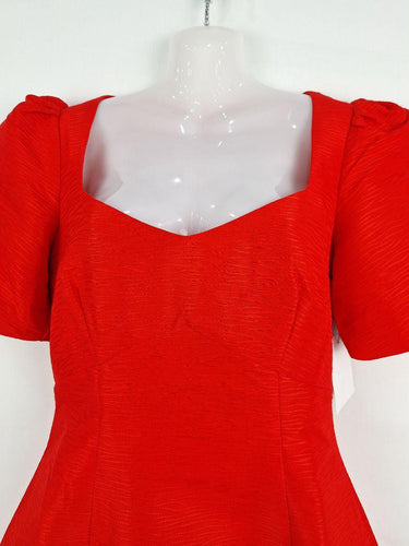 BWLDR Tiger Red Puff Sleeve Mini Dress Size 10 by SwapUp-Online Second Hand Store-Online Thrift Store