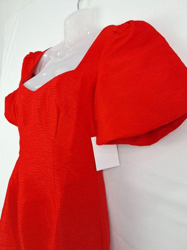 BWLDR Tiger Red Puff Sleeve Mini Dress Size 10 by SwapUp-Online Second Hand Store-Online Thrift Store