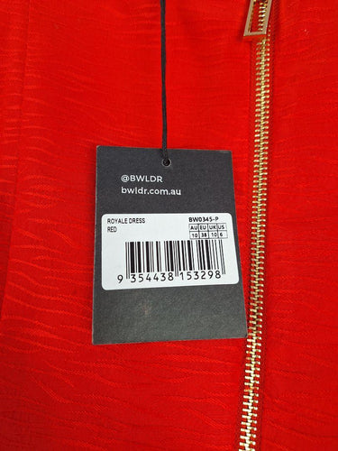 BWLDR Tiger Red Puff Sleeve Mini Dress Size 10 by SwapUp-Online Second Hand Store-Online Thrift Store