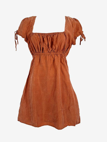 Old Flame Rust Shoulder Puff Mini Dress Size 10 by SwapUp-Online Second Hand Store-Online Thrift Store