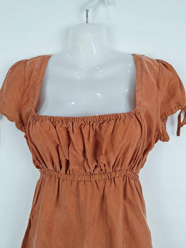 Old Flame Rust Shoulder Puff Mini Dress Size 10 by SwapUp-Online Second Hand Store-Online Thrift Store