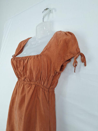 Old Flame Rust Shoulder Puff Mini Dress Size 10 by SwapUp-Online Second Hand Store-Online Thrift Store