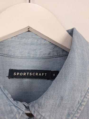 Sportscraft Due Button Chambray Shirt Size 14 by SwapUp-Online Second Hand Store-Online Thrift Store
