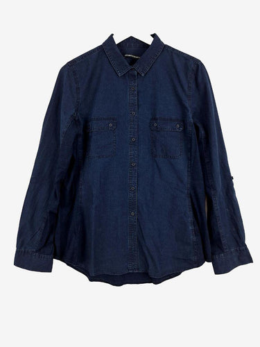 Sportscraft Deep Blue Two Textured Shirt Size 14 by SwapUp-Online Second Hand Store-Online Thrift Store