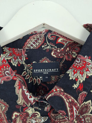 Sportscraft Autumnal Tones Paisley Shirt Size 14 by SwapUp-Online Second Hand Store-Online Thrift Store