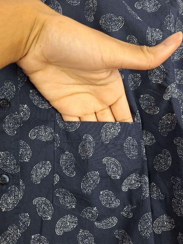 Sportscraft Navy Paisley 3/4 Sleeve Shirt Size 14 by SwapUp-Online Second Hand Store-Online Thrift Store