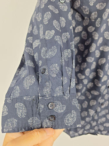 Sportscraft Navy Paisley 3/4 Sleeve Shirt Size 14 by SwapUp-Online Second Hand Store-Online Thrift Store